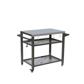 3-Shelf Outdoor Grill Table, Grill Cart with Wheels, Outdoor Pizza Oven and Food Prep Table, Blackstone Table with Stainless Steel Tabletop, Grill Sta