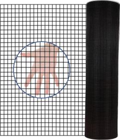 24 inch√ó50 ft Black Vinyl Coated Hardware Cloth, 21 Gauge 1/4 inch Black PVC Hardware Cloth, Black Welded Wire Fence Supports Poultry-Netting Cage-Ho
