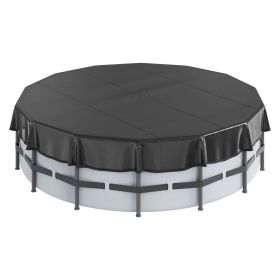 VEVOR 15 Ft Round Pool Cover, Solar Covers for Above Ground Pools, Safety Pool Cover with Drawstring Design, PVC Summer Pool Cover, Waterproof and Dus