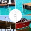 VEVOR Dock Ladder, Removable 4 Steps, 500 lbs Load Capacity, Aluminum Alloy Pontoon Boat Ladder with 3.1'' Wide Step & Nonslip Rubber Mat, Easy to Ins