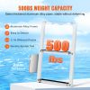 VEVOR Dock Ladder, Removable 4 Steps, 500 lbs Load Capacity, Aluminum Alloy Pontoon Boat Ladder with 3.1'' Wide Step & Nonslip Rubber Mat, Easy to Ins