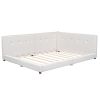 Upholstered Queen Size platform bed with USB Ports, Beige(Expected Arrival Time: 7.8)