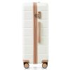 Premium ABS Travel Luggage Set , 3-Piece TSA Lock Suitcase Ensemble with 20, 24, and 28 Inch Sizes with 360¬∞ Spinner Wheels, ivory and golden