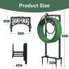 Garden Hose Holder for Outside, Upgraded Freestanding Water Hose Holder with 4 Spikes, Heavy Duty Rust-Resistant Metal Garden Hose Storage Stand for O