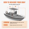 VEVOR T Top Boat Cover, 24'-26' Waterproof Trailerable T-Top Boat Cover, 600D Marine Grade PU Oxford, with Windproof Buckle Straps, for Center Console