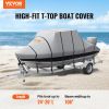 VEVOR T Top Boat Cover, 24'-26' Waterproof Trailerable T-Top Boat Cover, 600D Marine Grade PU Oxford, with Windproof Buckle Straps, for Center Console