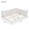 Upholstered Queen Size platform bed with USB Ports, Beige(Expected Arrival Time: 7.8)