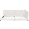 Upholstered Queen Size platform bed with USB Ports, Beige(Expected Arrival Time: 7.8)