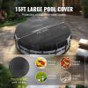 VEVOR 15 Ft Round Pool Cover, Solar Covers for Above Ground Pools, Safety Pool Cover with Drawstring Design, PVC Summer Pool Cover, Waterproof and Dus