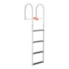 VEVOR Dock Ladder, Removable 4 Steps, 500 lbs Load Capacity, Aluminum Alloy Pontoon Boat Ladder with 3.1'' Wide Step & Nonslip Rubber Mat, Easy to Ins