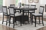 Charcoal Gray Finish Counter Height Table with Base Storage Casual Style Dining Kitchen Furniture 1pc