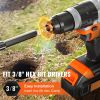 VEVOR Auger Drill Bits for Planting Set of 3, Garden Auger Drill Bit, Spiral Drill Bit for Post Hole Digger, Bulbs Planting & Holes Digging, for 3/8"