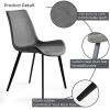 2 PCS Faux Leather Dining Chairs, Mid Century Modern Leisure Upholstered Chair with Metal Legs for Kitchen Living Room Grey