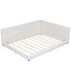 Upholstered Queen Size platform bed with USB Ports, Beige(Expected Arrival Time: 7.8)
