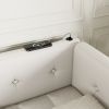 Upholstered Queen Size platform bed with USB Ports, Beige(Expected Arrival Time: 7.8)
