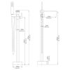 Matte Black Freestanding Tub Filler Floor Mount Faucet with Handheld Shower and Waterfall Spout