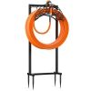 Garden Hose Holder for Outside, Upgraded Freestanding Water Hose Holder with 4 Spikes, Heavy Duty Rust-Resistant Metal Garden Hose Storage Stand for O