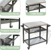 3-Shelf Outdoor Grill Table, Grill Cart with Wheels, Outdoor Pizza Oven and Food Prep Table, Blackstone Table with Stainless Steel Tabletop, Grill Sta