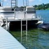 VEVOR Dock Ladder, Removable 4 Steps, 500 lbs Load Capacity, Aluminum Alloy Pontoon Boat Ladder with 3.1'' Wide Step & Nonslip Rubber Mat, Easy to Ins