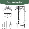 Garden Hose Holder for Outside, Upgraded Freestanding Water Hose Holder with 4 Spikes, Heavy Duty Rust-Resistant Metal Garden Hose Storage Stand for O