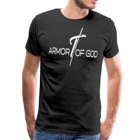 Armor Of God Graphic Text Mens T-Shirt (Color: Black, size: L)